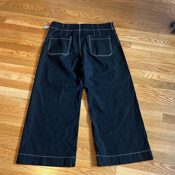 Anthropologie The Colette Contrast-Stitch Cropped Wide-Leg Pants Size 34 NWT - Picture 16 of 16